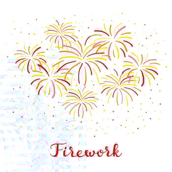 Composition of doodle fireworks. vector