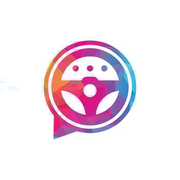 Chat driver vector logo template illustration. Automotive chat vector logo template.