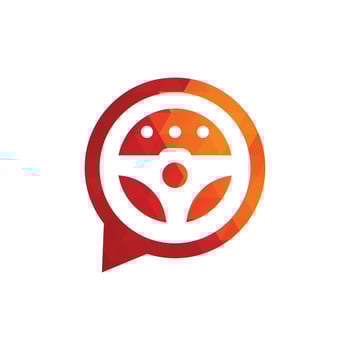 Chat driver vector logo template illustration. Automotive chat vector logo template.