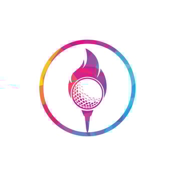 Golf Fire Logo Template Design Vector. Fire and golf ball logo design icon. vector