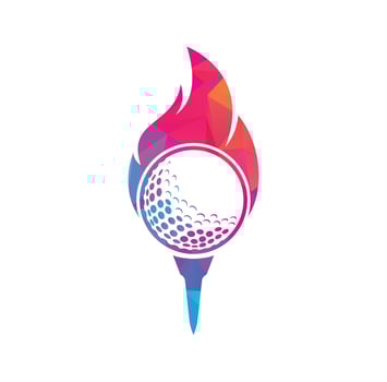 Golf Fire Logo Template Design Vector. Fire and golf ball logo design icon. vector