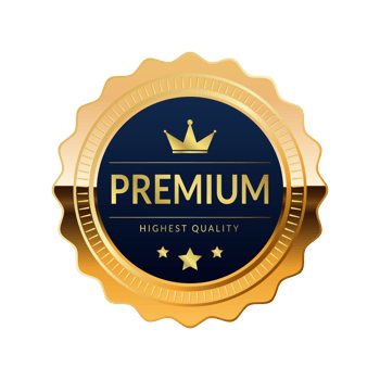 Premium Quality badge With Blue and Gold color png