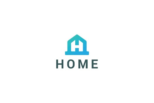Letter H minimal home logo vector
