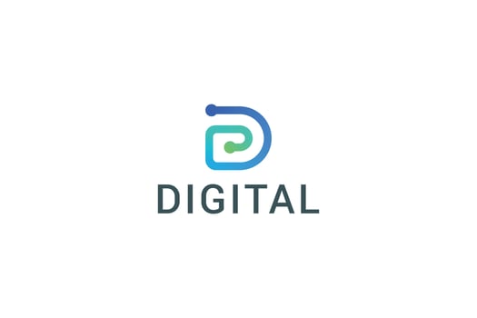 Letter D creative technological modern line art logo vector