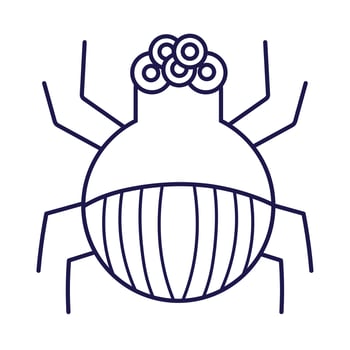 cockroach insect animal in cartoon line icon style vector