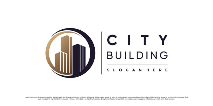 City building logo design template for construction with creative element concept vector