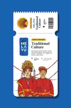 riaunese traditional culture clothes hand drawn event voucher illustration for inspiration vector