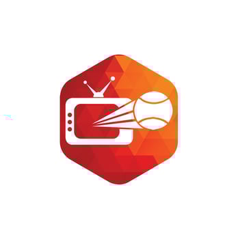 Tennis and tv logo design. Tennis tv symbol logo design template illustration. vector