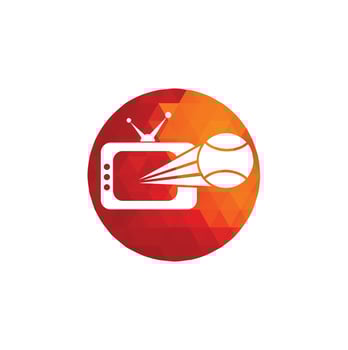 Tennis and tv logo design. Tennis tv symbol logo design template illustration. vector