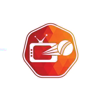 Cricket ball and tv logo design. Cricket tv symbol logo design template illustration. vector