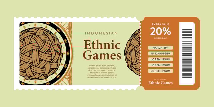 Indonesian Ethnic games hand drawn event voucher illustration for inspiration vector