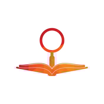 Book Search Logo Template Design Vector. Find book logo design template. Book icon with magnifying glass combination vector