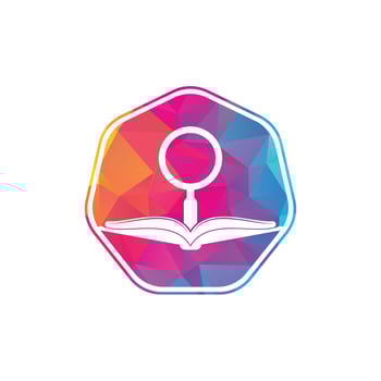 Book Search Logo Template Design Vector. Find book logo design template. Book icon with magnifying glass combination vector