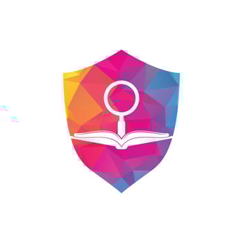 Book Search Logo Template Design Vector. Find book logo design template. Book icon with magnifying glass combination vector