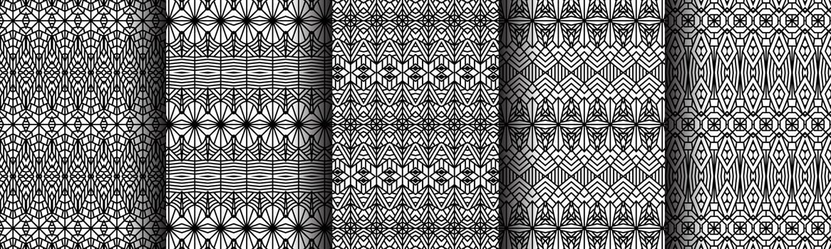 elegant ethnic black line collection bundle vector