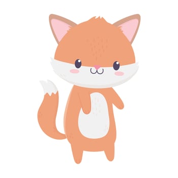 cute fox animal cartoon isolated icon vector