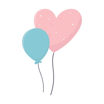 happy birthday bunch balloons decoration celebration icon vector