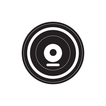 retro vinyl disk melody sound music silhouette style icon vector