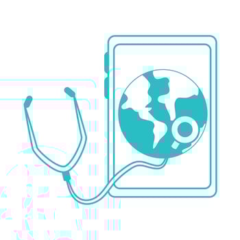 online doctor, smartphone world diagnostic consultant medical, line style icon vector