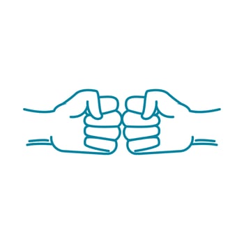 happy friendship day celebration two hands bumping together line style icon vector