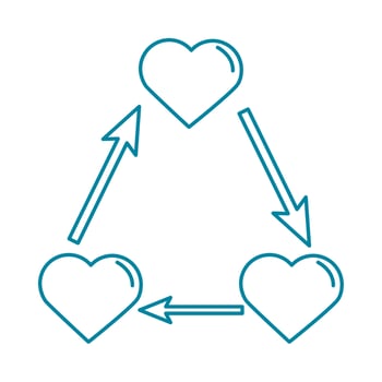 happy friendship day celebration heart cycle relationship emotions line style icon vector