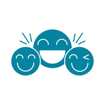 happy friendship day celebration emoticons smiling wink happiness silhouette style icon vector