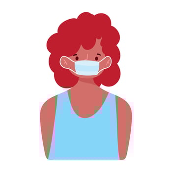 young man wearing medical mask, protection outbreak, isolated icon design white background vector