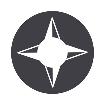compass rose navigation cartography equipment silhouette design icon vector
