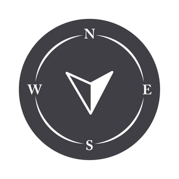 compass rose navigation cartography discovery equipment silhouette design icon vector
