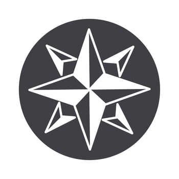 compass rose navigation cartography equipment silhouette design icon vector