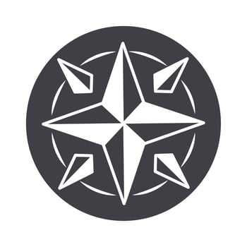 compass rose destination cartography equipment silhouette design icon vector