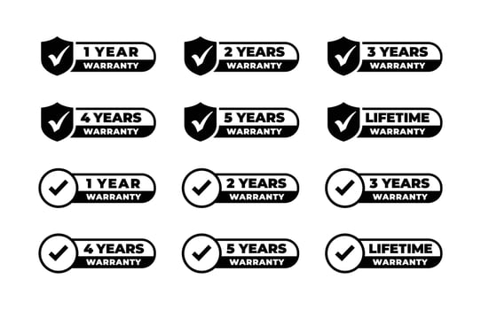 Warranty vector set design illustration