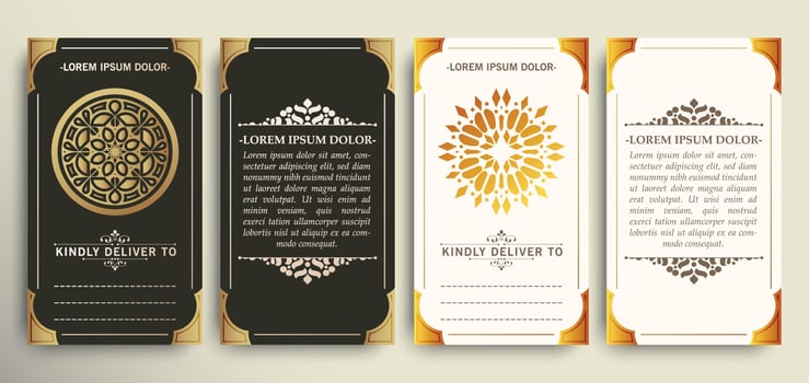 luxury gold emblem invitation card template vector