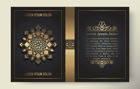 Luxury ornamental book cover design vector