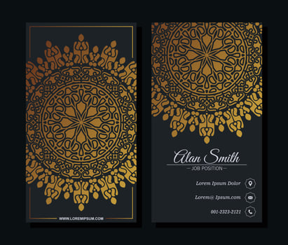 Luxury mandala decorative card in gold color vector