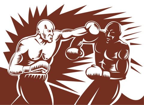 boxer connecting knockout punch png