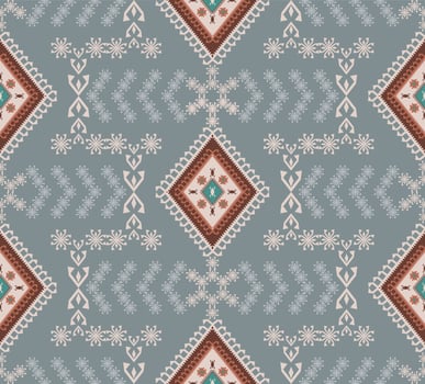 Ethnic arabesque geometric pattern. Ethnic Persian geometric diamond shape vintage style seamless pattern background. Use for fabric, textile, interior decoration elements, upholstery, wrapping vector
