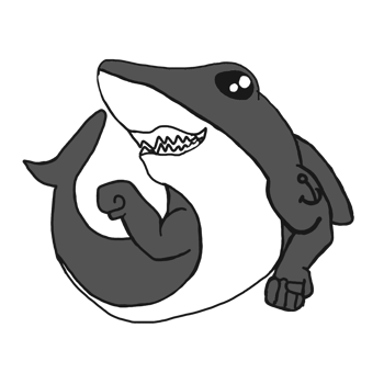 muscular sea animal Cartoon - Shark png
