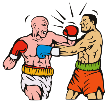 boxer connecting knockout punch png
