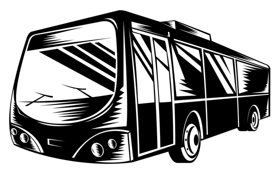 passenger coach bus woodcut png