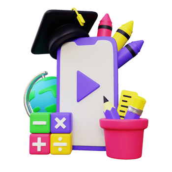 Mobile Online Course 3D Render png