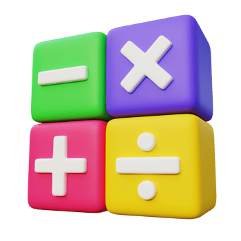 3D Math Operation Cube Illustration png