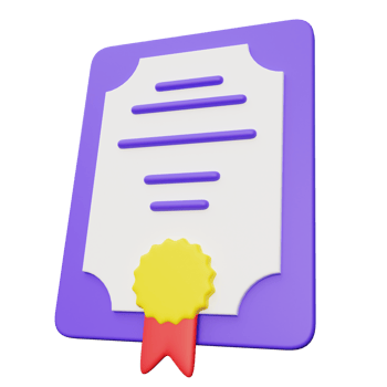 3D Achievement Certificate Illustration png