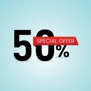 50 percent special offer banner design vector