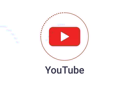 Youtube player icon with flat design element. vector
