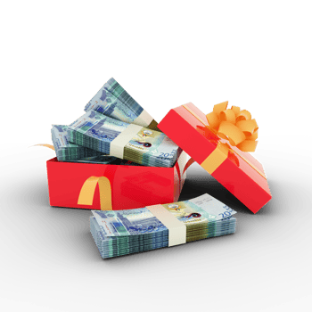 Stack of Kuwaiti dinar notes inside an open red gift box. Bundles of Kuwaiti dinar inside a gift box. 3d rendering of money inside box isolated on transparent background png