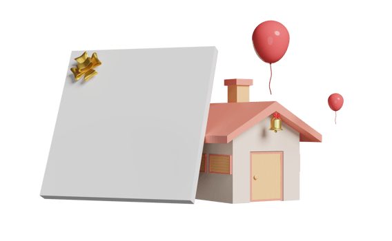cartoon home with mockup sheet isolated. 3d illustration or 3d render png