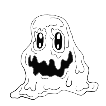 Halloween Cartoon Character - Smiling mud monster line art png