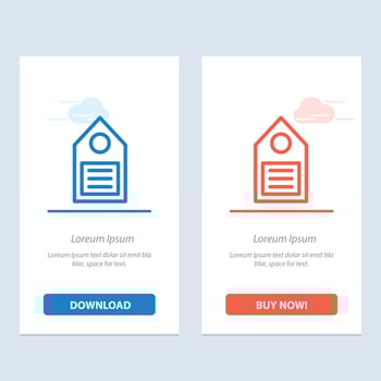 Eco Ecology Environment Tag Label  Blue and Red Download and Buy Now web Widget Card Template vector