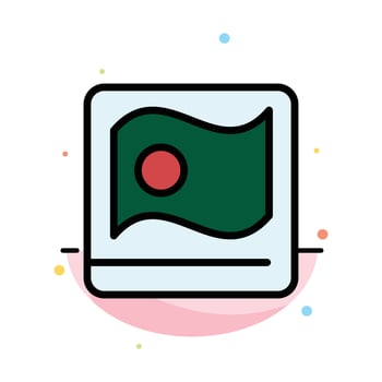 Bangladesh Flag Asian Bangla Abstract Flat Color Icon Template vector